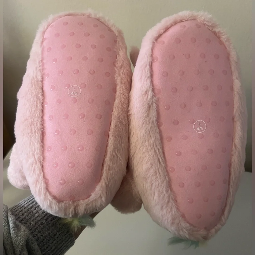 Pink Unicorn Plush Slippers